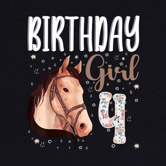 Horse Animal Lovers 4th Birthday Girl by tasmarashad